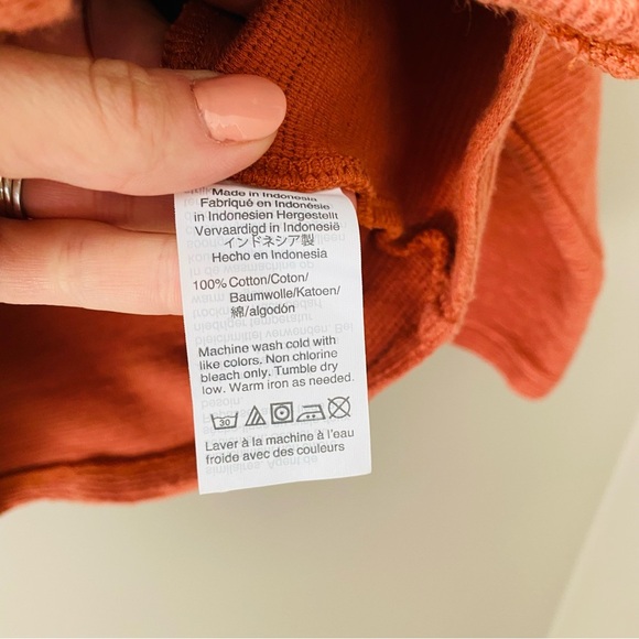 Madewell Textured Front Tie Shirt Rust Orange Sz XS - Picture 8 of 8